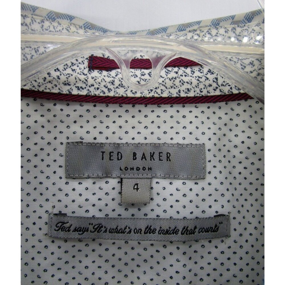 Ted Baker Shirt Large Button Down Pocket Geometric Print Flip Cuff 4 - Picture 9 of 11